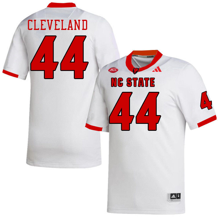 Men #44 Brandon Cleveland NC State Wolfpack College Football Jerseys Stitched-White